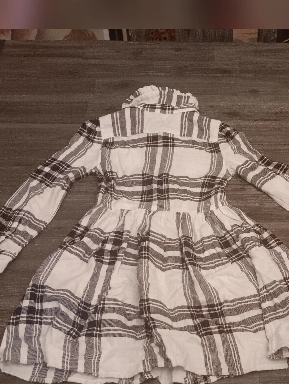 Ralph Lauren White and Navy Plaid Button-Down Girls' Dress